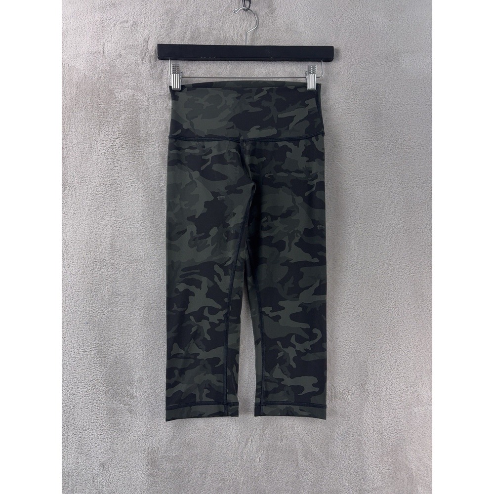 Lululemon Wunder Under Leggings Womens Size 4 Green Camo High Rise Luxetreme